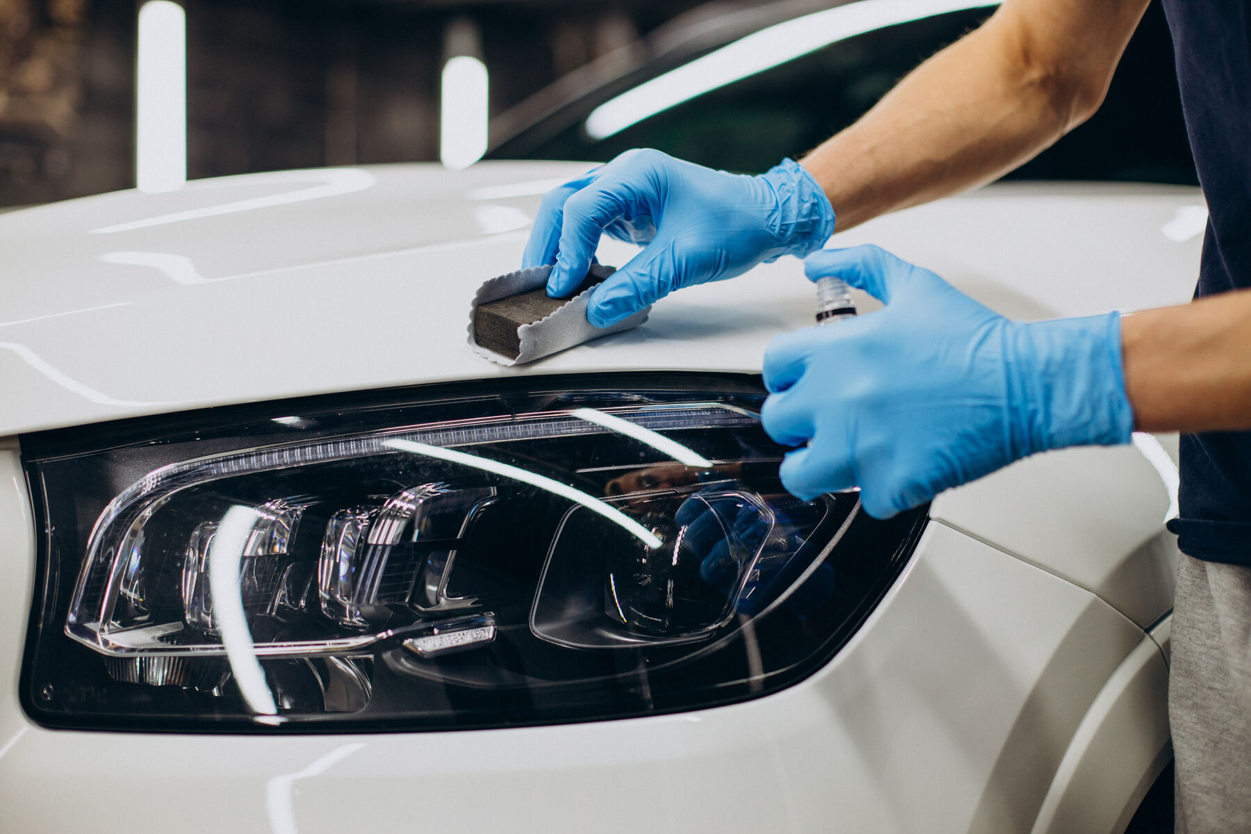 Wet sanding a hazy headlight lens